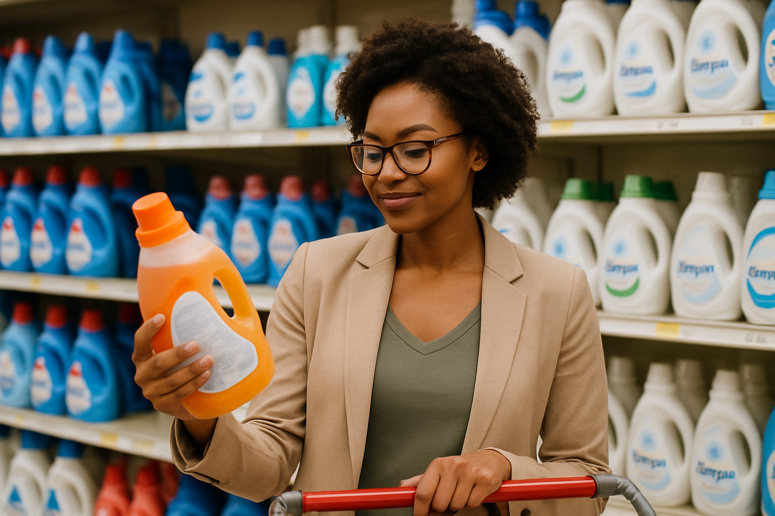 Confident shopper making an informed purchase