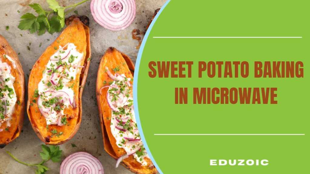 sweet potato baking in microwave