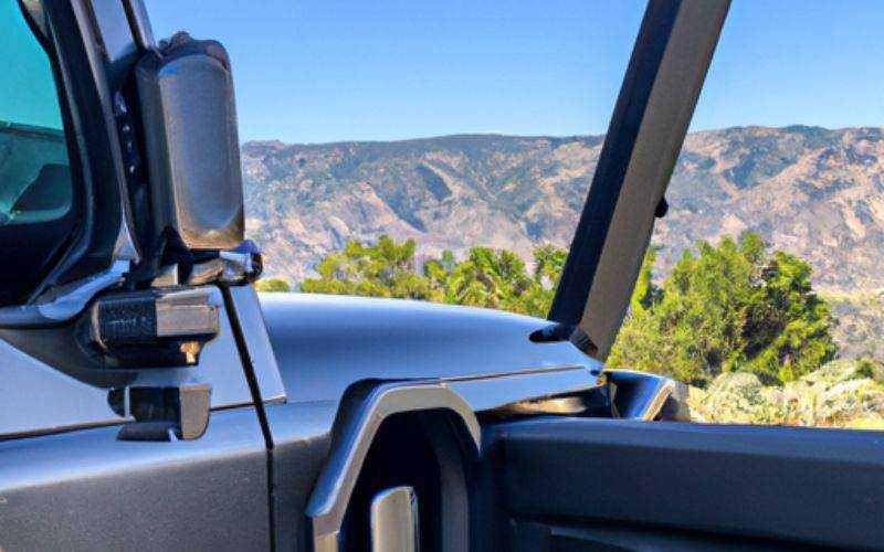 Jeep Wrangler with a Cell Phone Holder