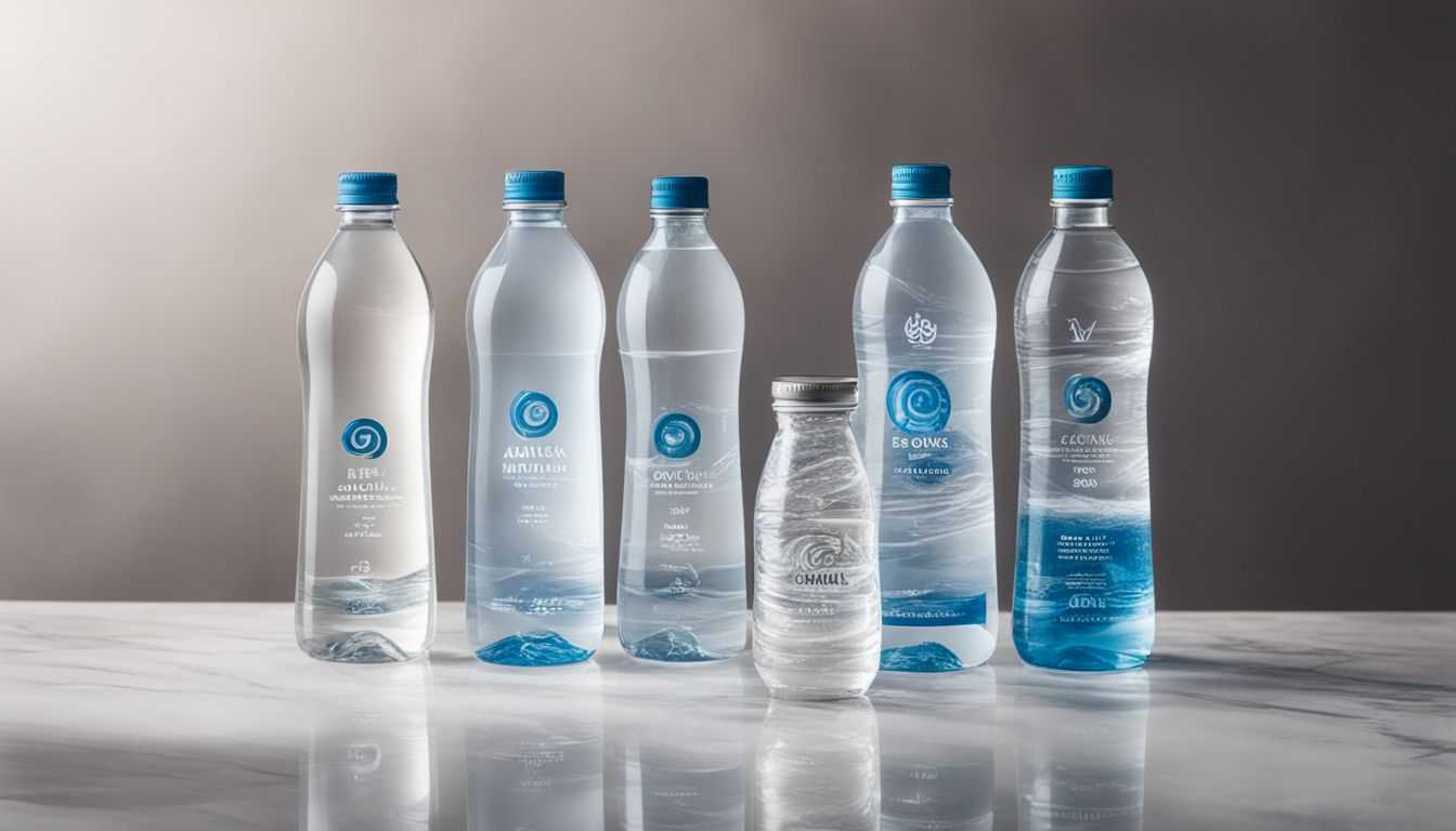 A close-up of the top 5 bottled water brands of 2023.