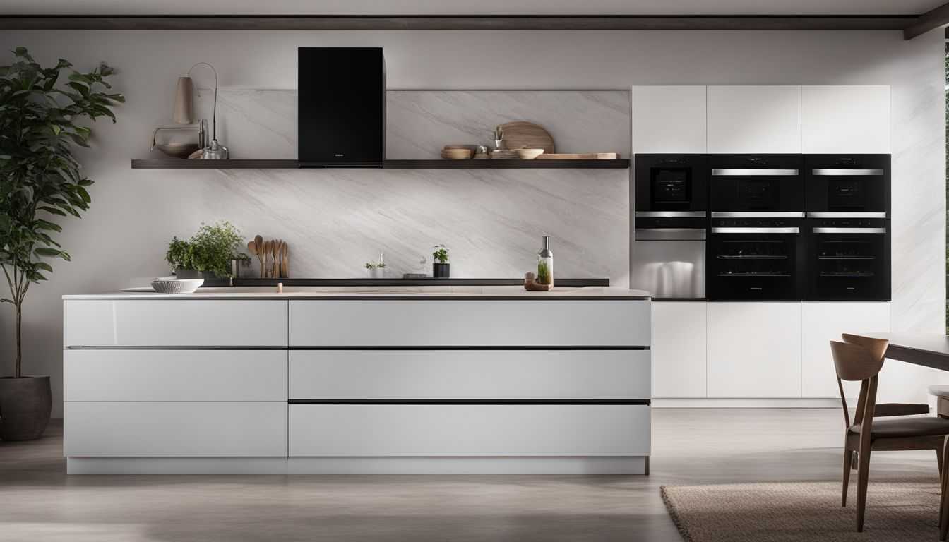 A sleek black refrigerator with spacious interior and energy-saving features.