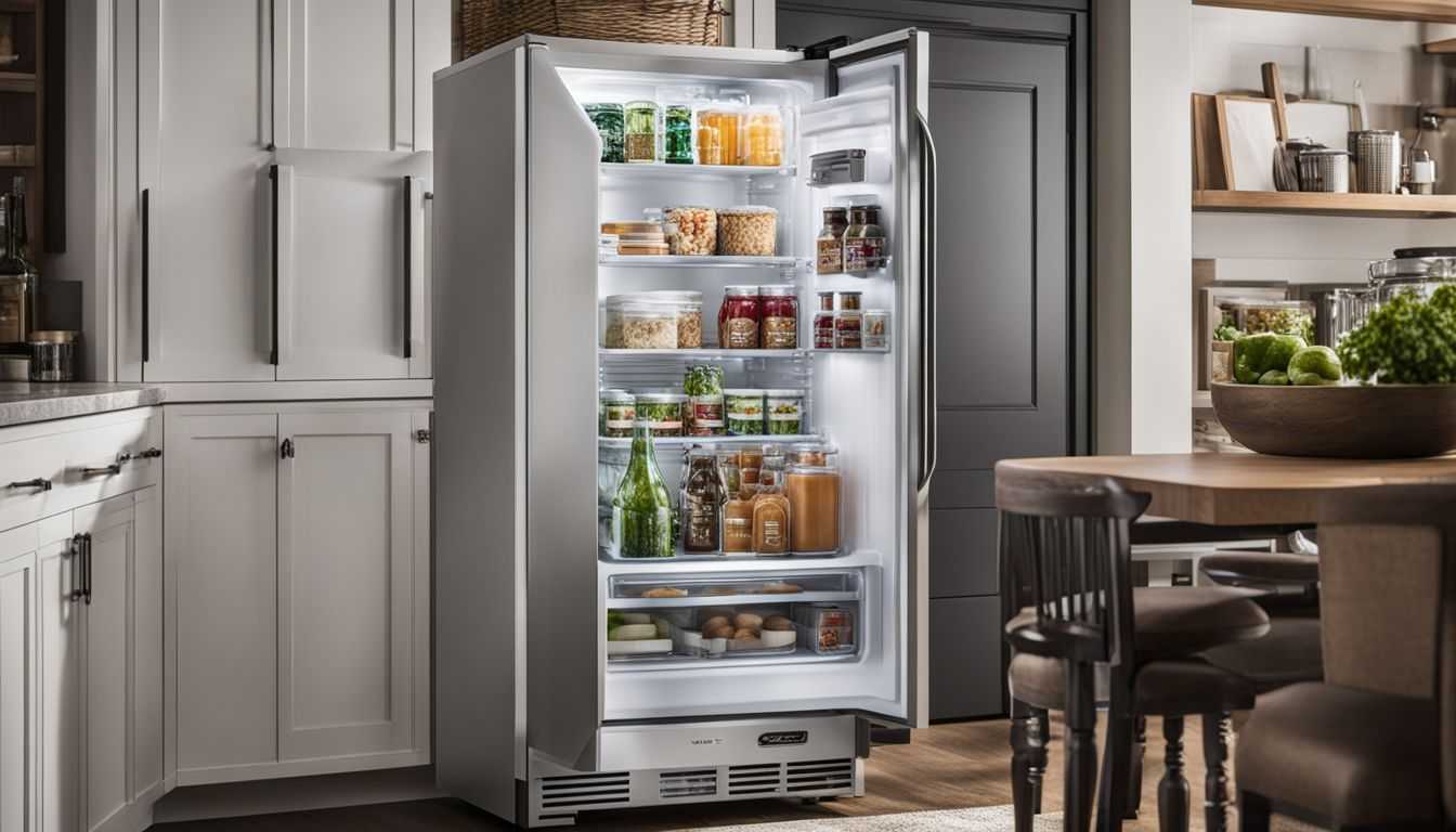 A fully stocked Danby compact refrigerator showcasing its storage capacity.