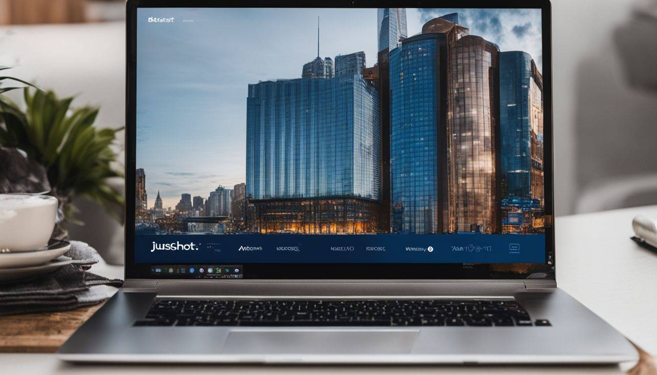 A comparison of Bluehost and JustHost websites on a laptop.