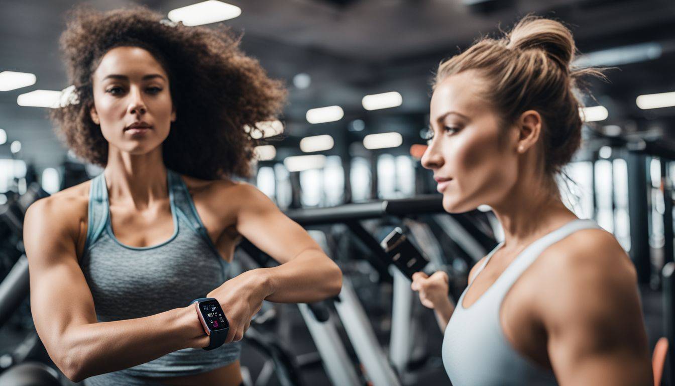 The Fitbit Charge 6 with advanced health tracking features in a modern gym environment.