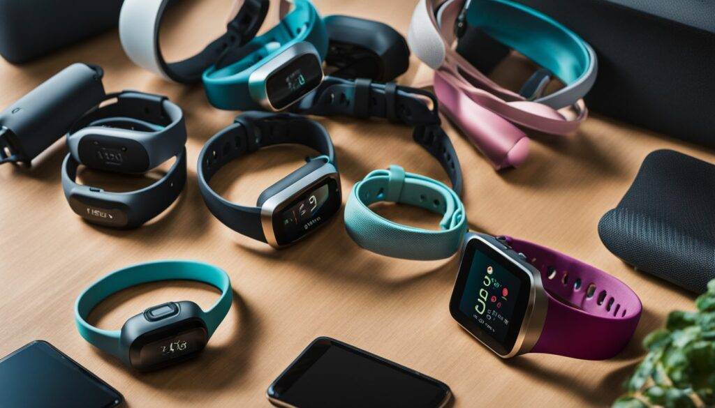 A collection of activated various fitbit devices