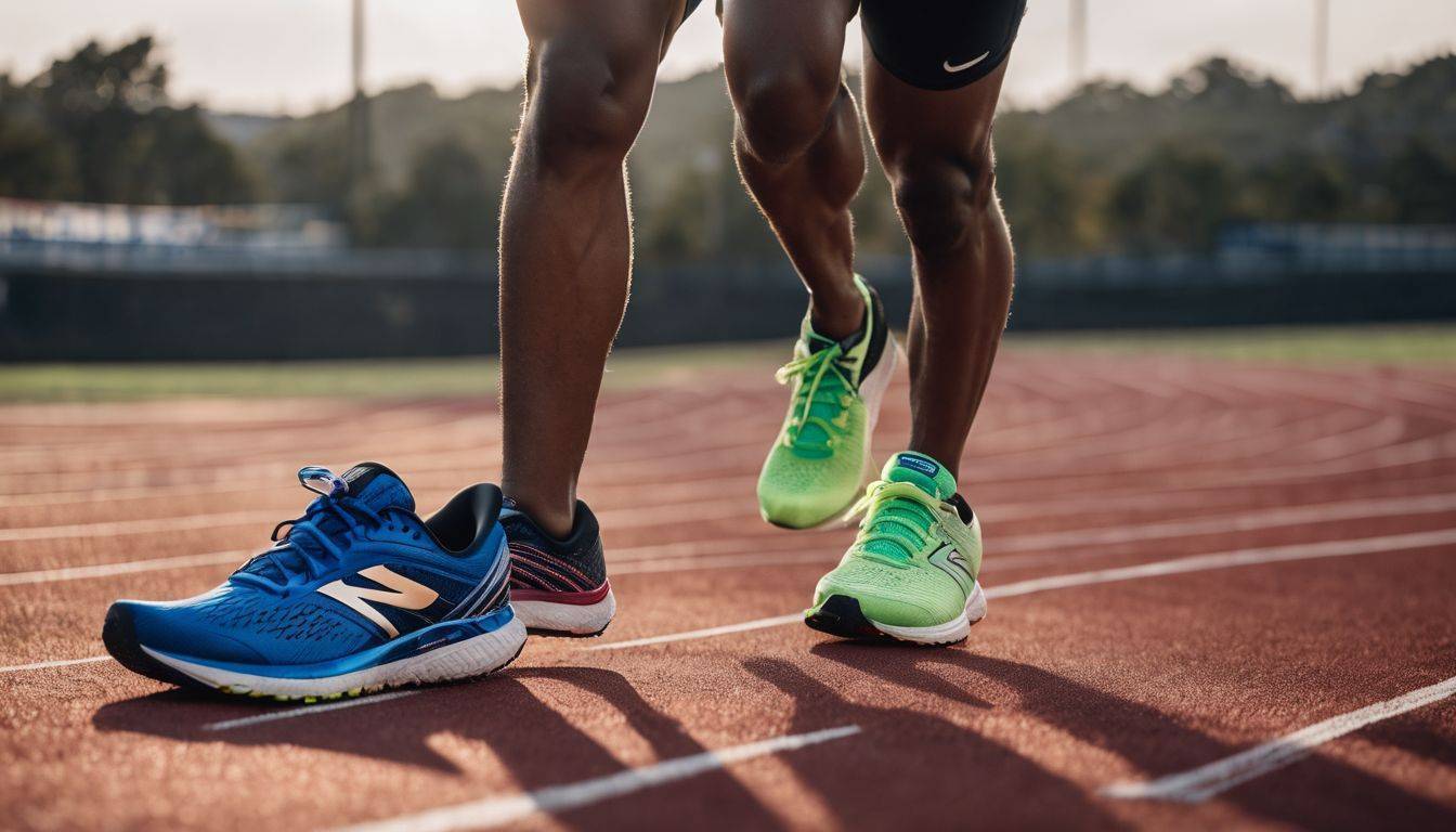 Top 3 Brooks running shoes displayed on track, sports photography.